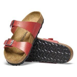 BIRKENSTOCK Sydney Birko-Flor Buckle Strap Slip On Sandals 7 US 38 EU Mars Red
